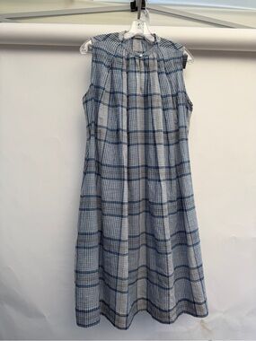Makié Salika blue checks shift dress S/M